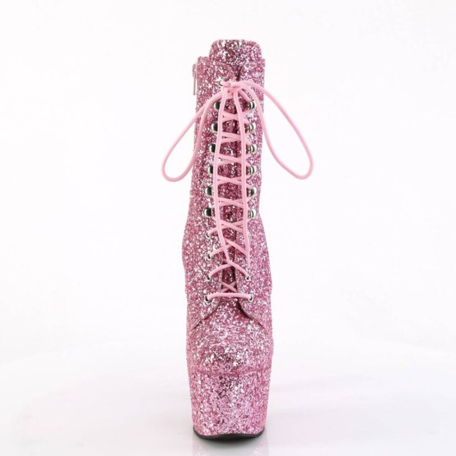 High Heels Pleaser | Pleaser Adore-1020Gwr Plateau Stiefeletten Glitter Pink