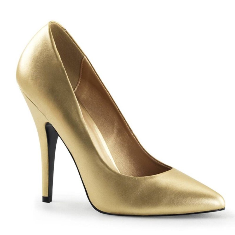 High Heels Pleaser | Pleaser Seduce-420 Pumps Kunstleder Gold