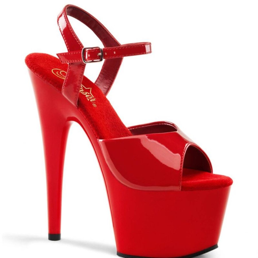 High Heels Pleaser | Pleaser Adore-709 Plateau Sandaletten Rot