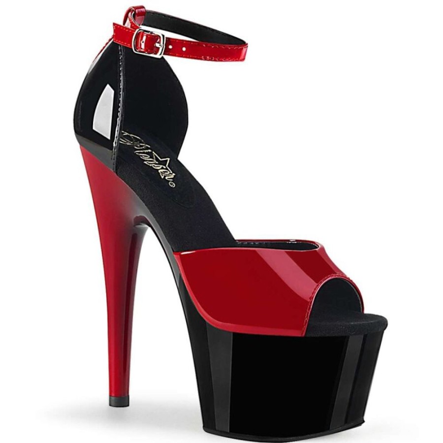 High Heels Pleaser | Pleaser Sandalette Adore-789 Rot Schwarz