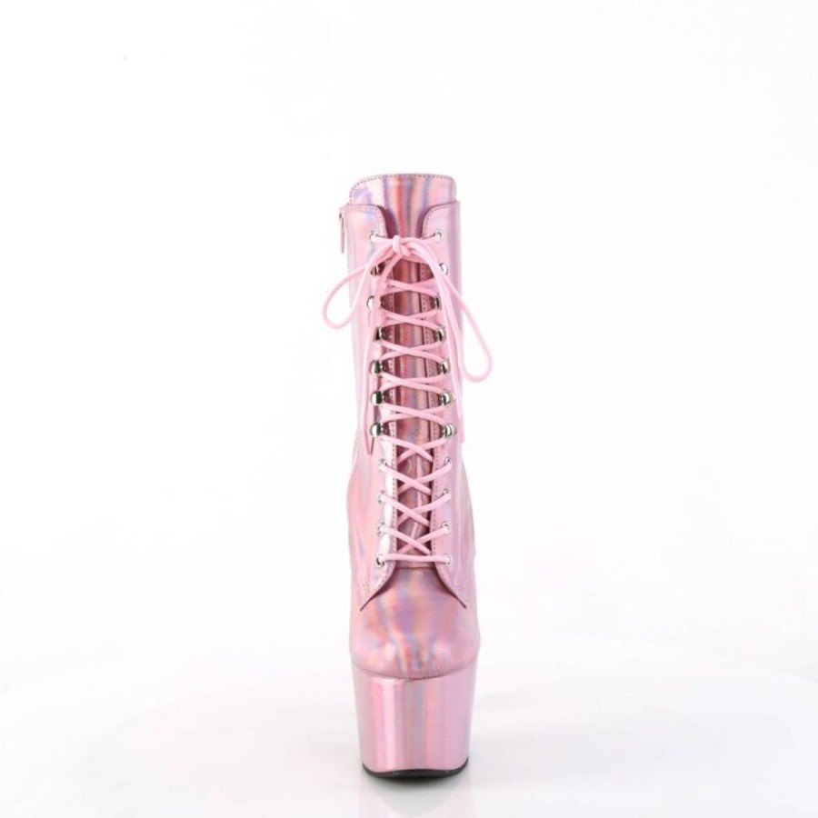 High Heels Pleaser | Pleaser Adore-1020Hg Plateau Stiefeletten Holo Rosa