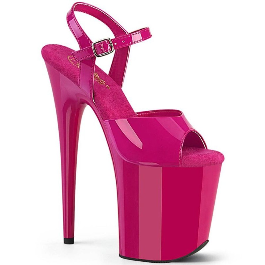 High Heels Pleaser | Pleaser Flamingo-809 Plateau Sandaletten Lack Pink