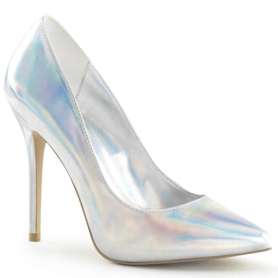 High Heels Pleaser | Pleaser Amuse-20 Pumps Holo Silber