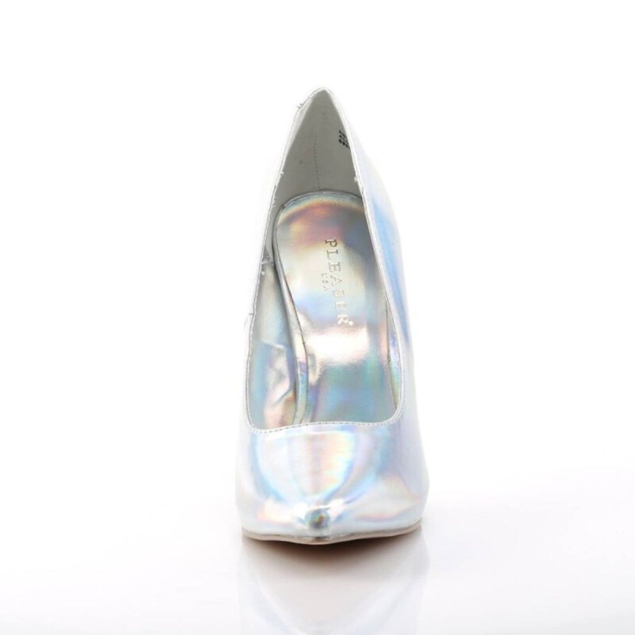 High Heels Pleaser | Pleaser Amuse-20 Pumps Holo Silber