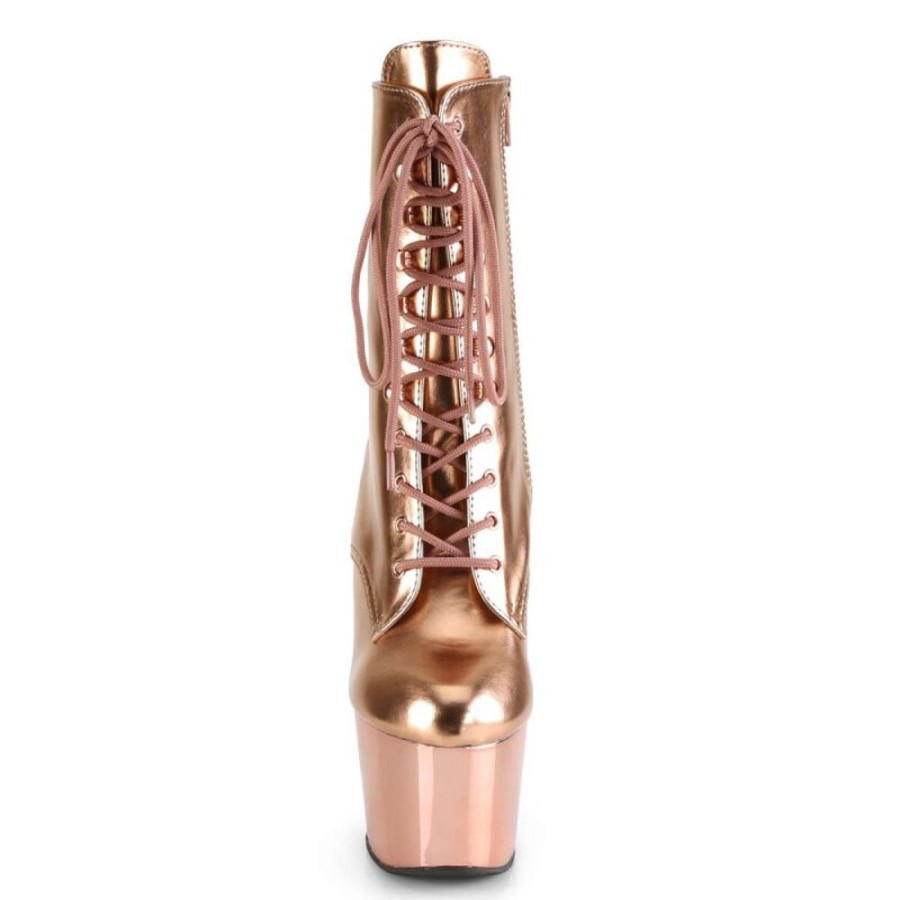 High Heels Pleaser | Pleaser Stiefelette Adore-1020 Rose-Gold Metallic Chrom