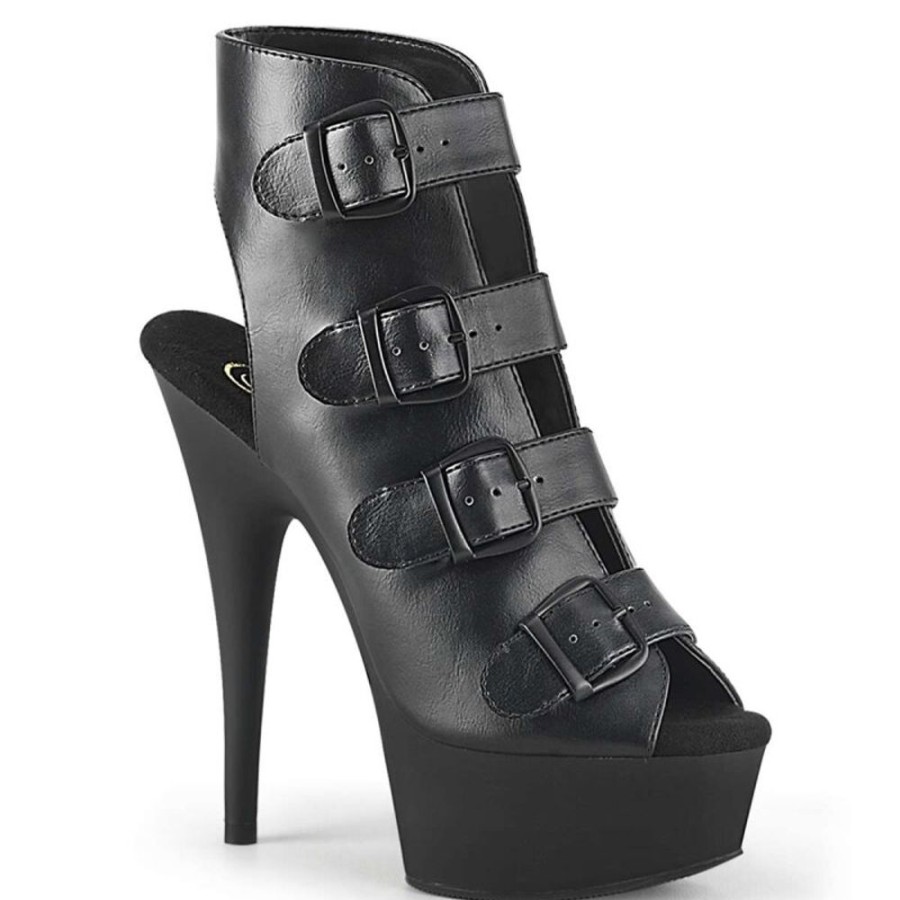 High Heels Pleaser | Pleaser Stiefelette Delight-683 Schwarz