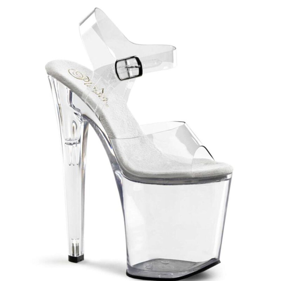 High Heels Pleaser | Pleaser Sandalette Xtreme-808 Transparent Silber