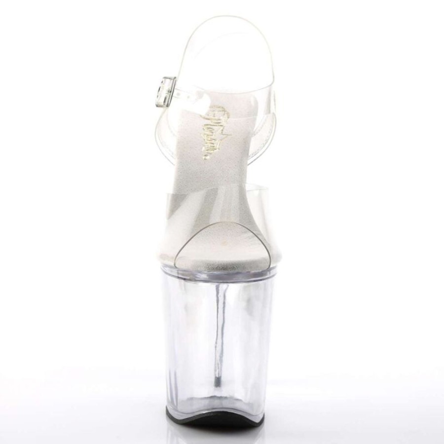 High Heels Pleaser | Pleaser Sandalette Xtreme-808 Transparent Silber