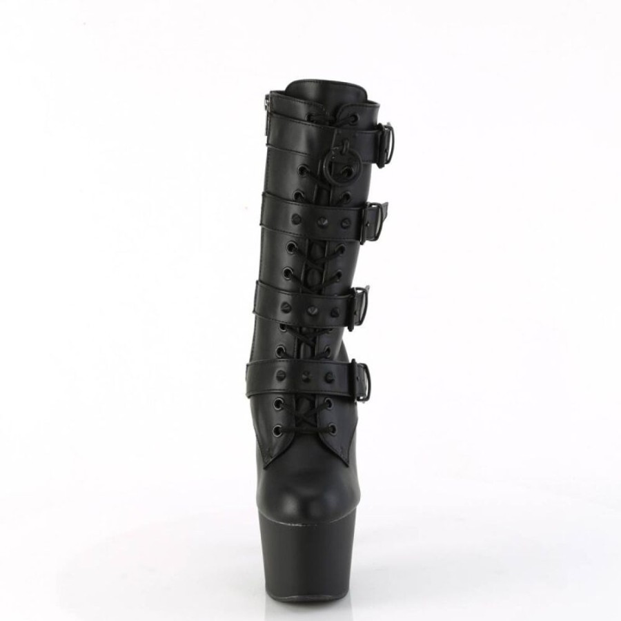 High Heels Pleaser | Pleaser Adore-1046 Plateau Stiefeletten Kunstleder Schwarz