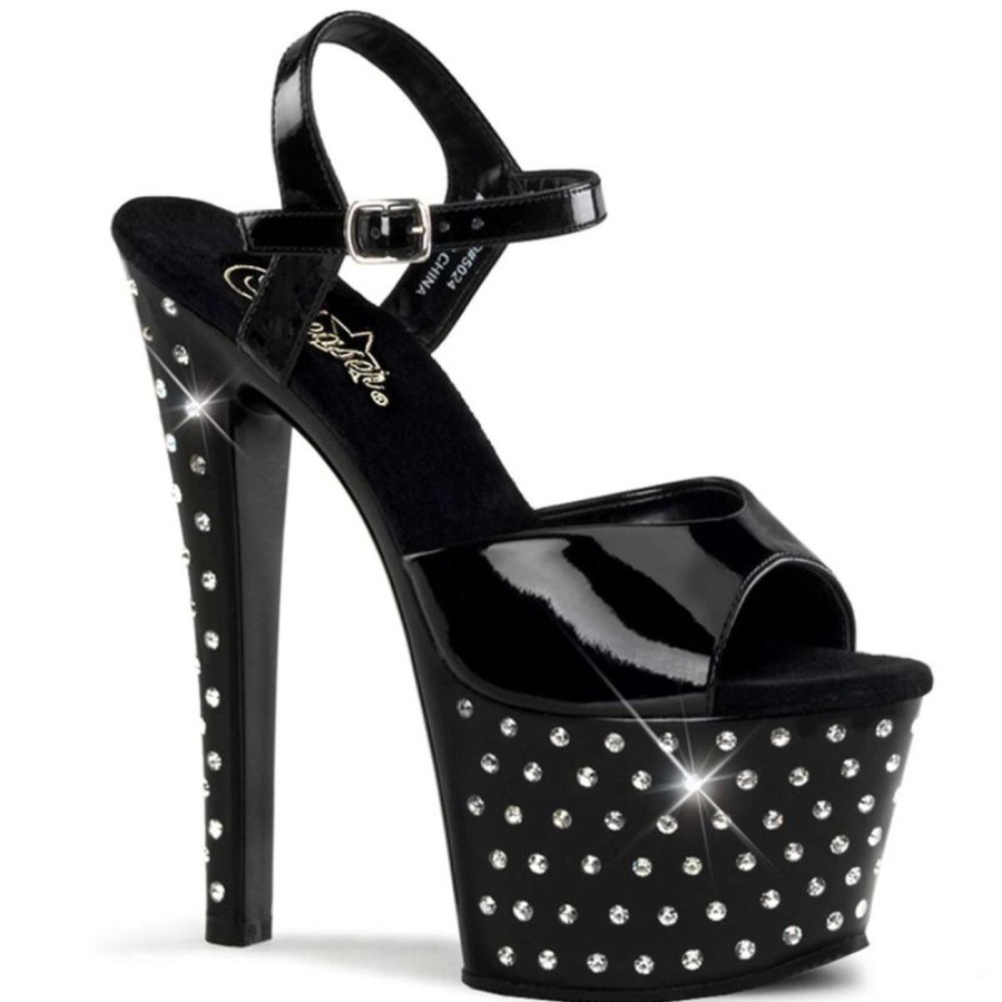 High Heels Pleaser | Pleaser Sandalette Stardust-709 Schwarz