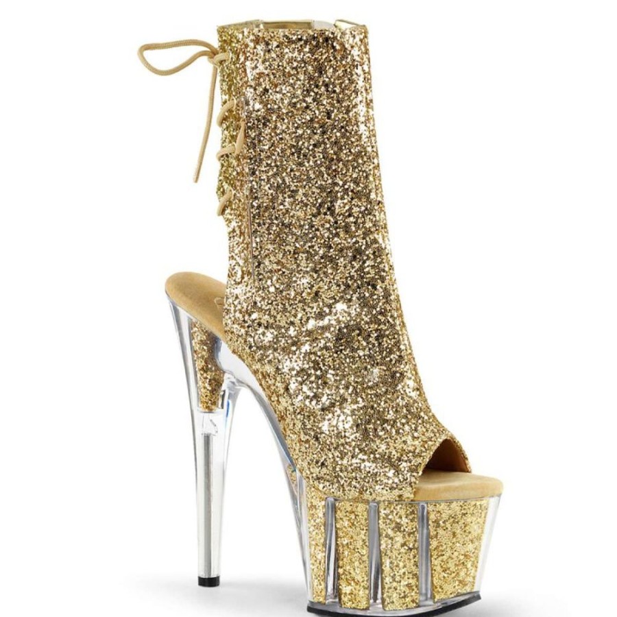 High Heels Pleaser | Pleaser Stiefelette Adore-1018G Gold Glitter