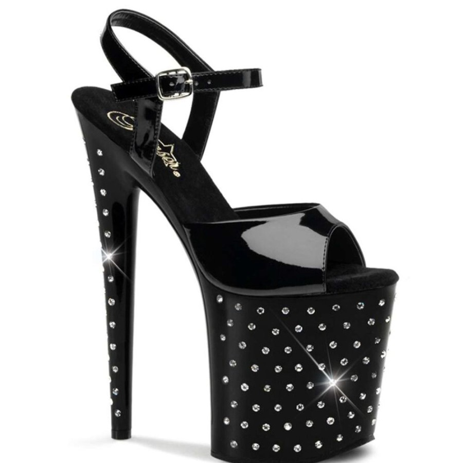 High Heels Pleaser | Pleaser Sandalette Stardust-809 Schwarz