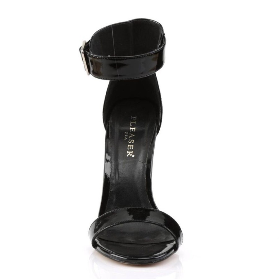 High Heels Pleaser | Pleaser Amuse-10 Plateau Sandaletten Lack Schwarz