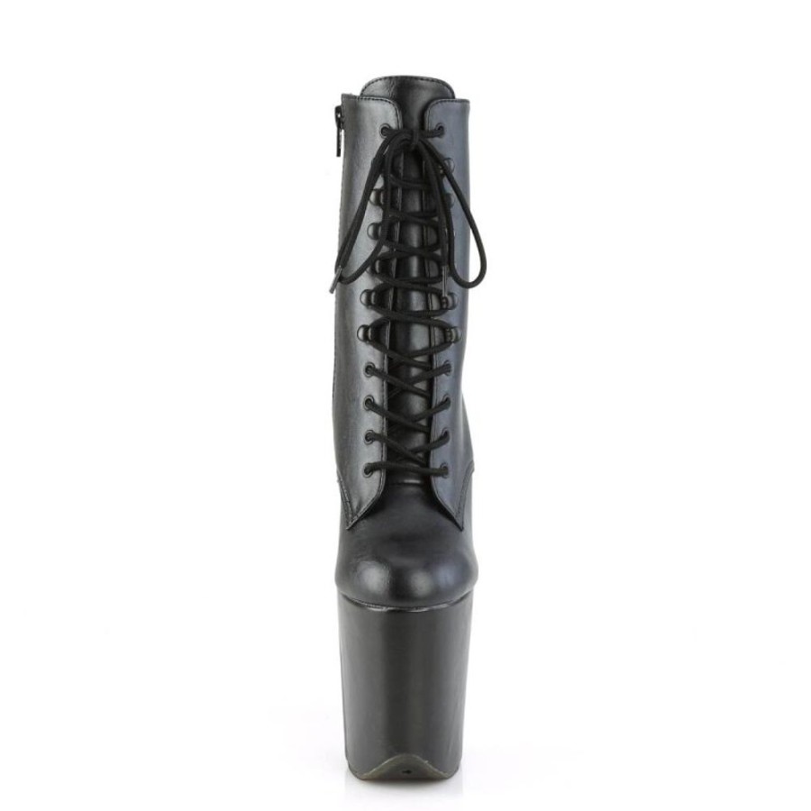 High Heels Pleaser | Pleaser Flamingo-1020Wr Plateau Stiefeletten Kunstleder Schwarz