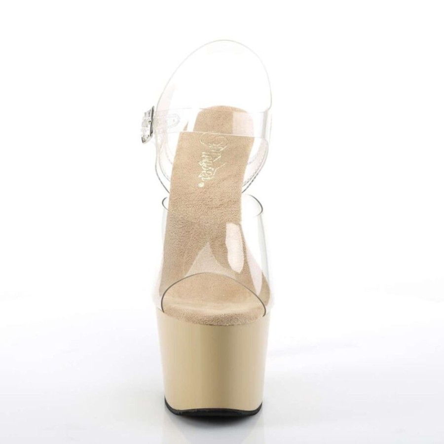 High Heels Pleaser | Pleaser Sandalette Adore-708 Transparent Creme