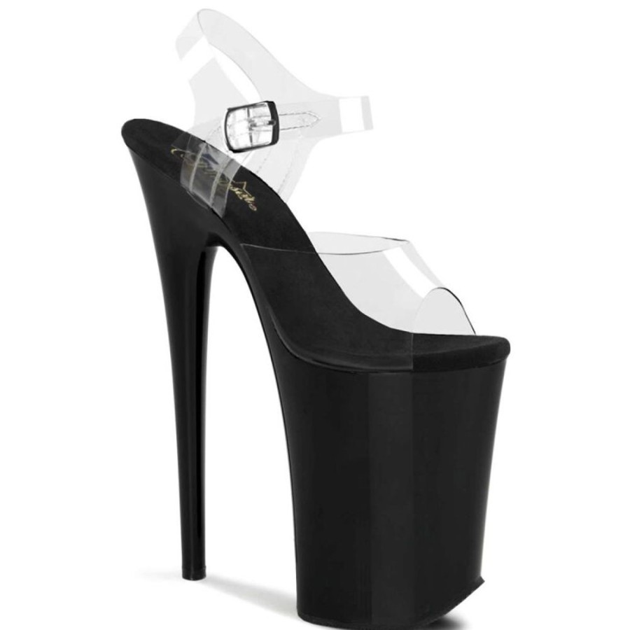 High Heels Pleaser | Pleaser Sandalette Infinity-908 Transparent Schwarz