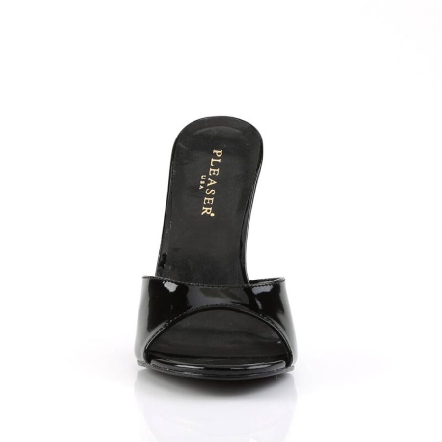 High Heels Pleaser | Pleaser Classique-01 Pantoletten Lack Schwarz