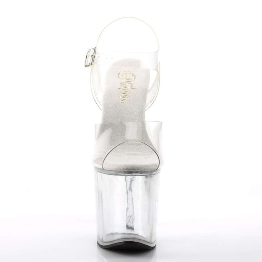 High Heels Pleaser | Pleaser Sandalette Taboo-708 Transparent Silber