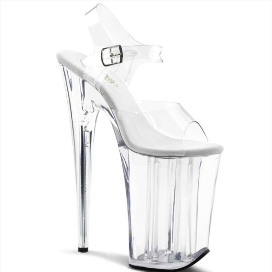 High Heels Pleaser | Pleaser Sandalette Infinity-908 Transparent Silber