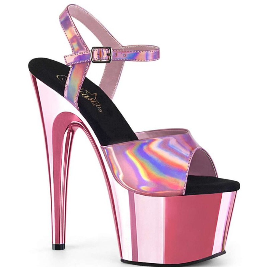 High Heels Pleaser | Pleaser Sandalette Adore-709Hgch Pink Hologram