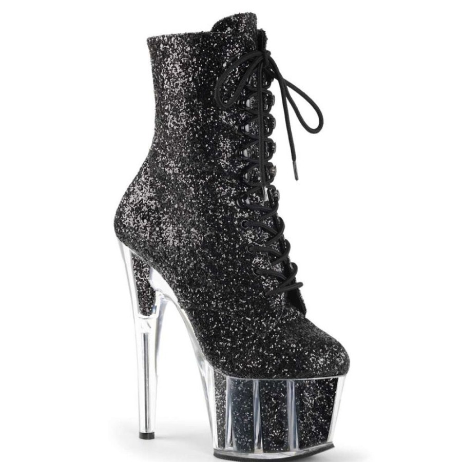 High Heels Pleaser | Pleaser Stiefelette Adore-1020G Schwarz Glitter