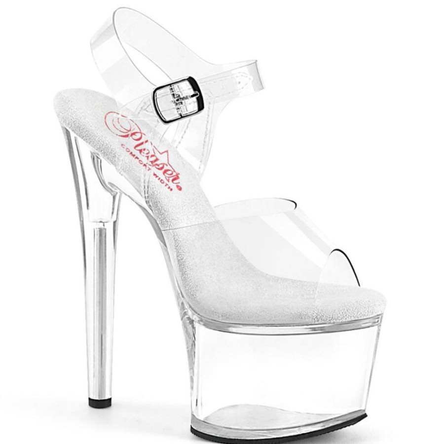 High Heels Pleaser | Pleaser Passion-708 Plateau Sandaletten Transparent