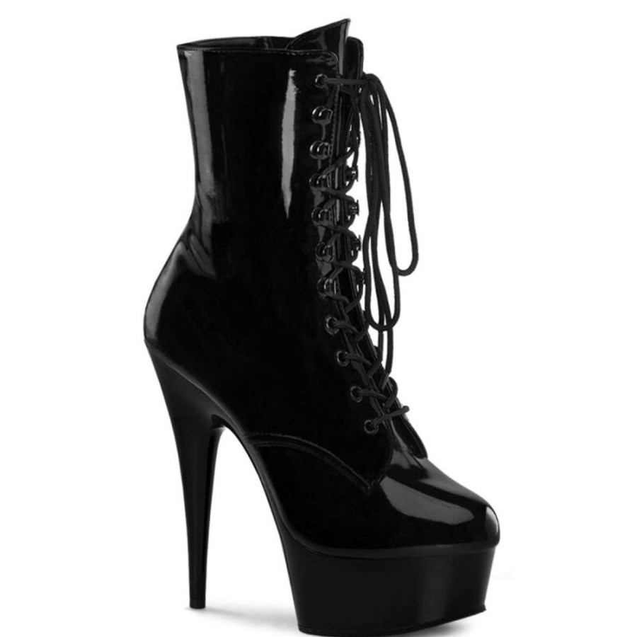 High Heels Pleaser | Pleaser Stiefelette Delight-1020 Schwarz