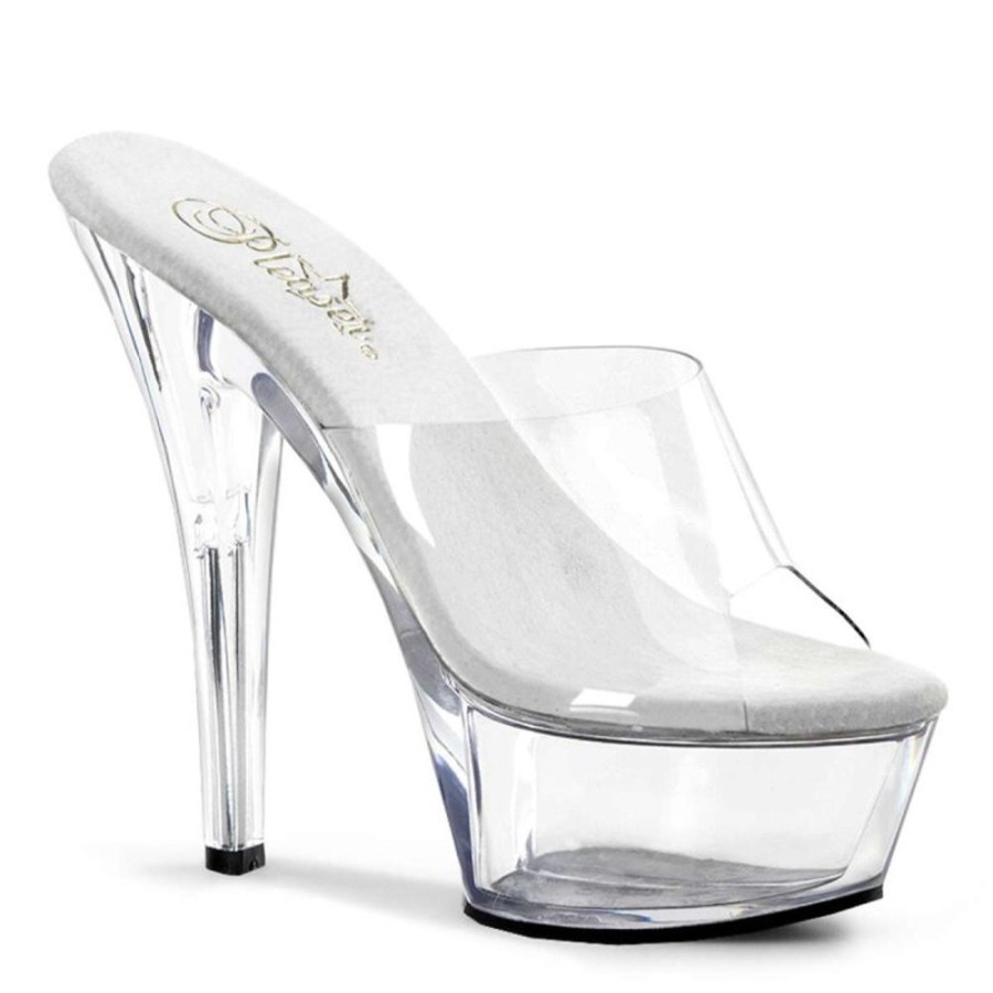 High Heels Pleaser | Pleaser Sandalette Kiss-201 Transparent Silber