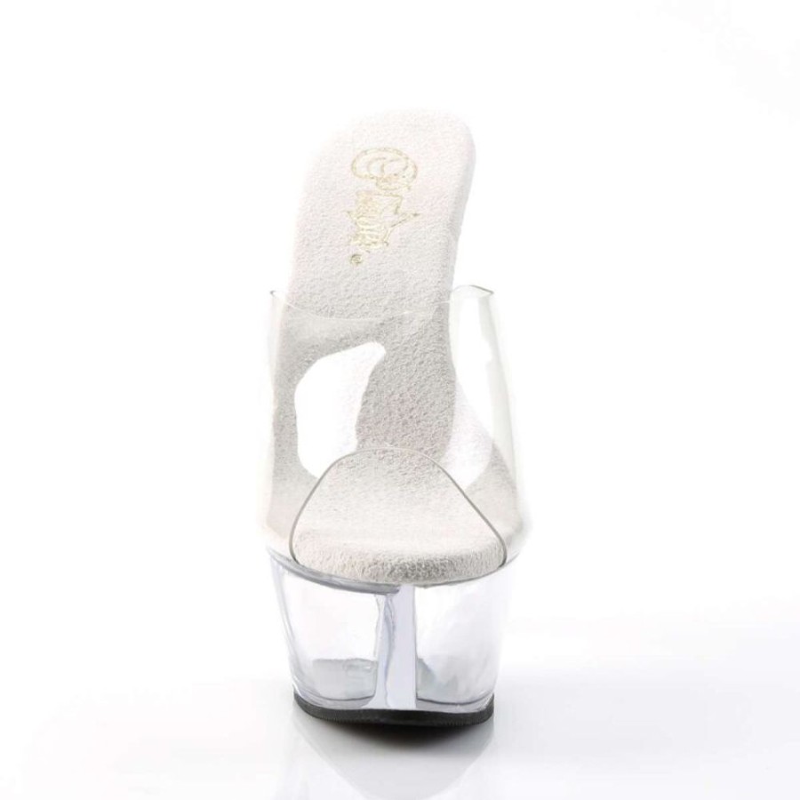 High Heels Pleaser | Pleaser Sandalette Kiss-201 Transparent Silber