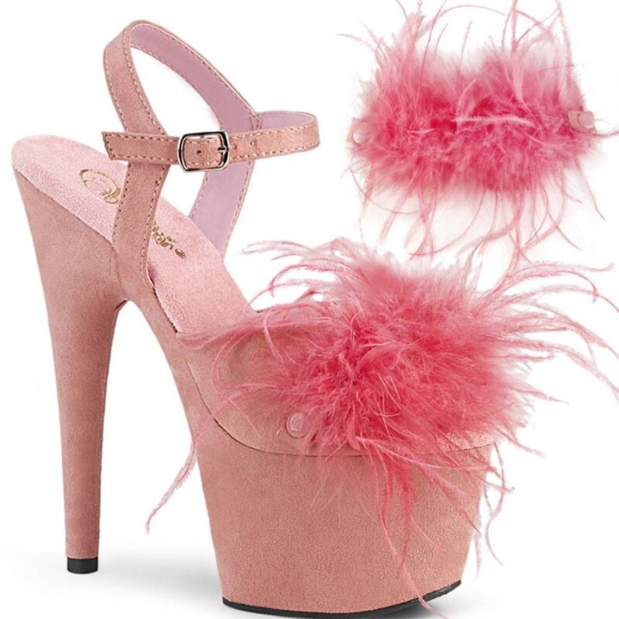 High Heels Pleaser | Pleaser Adore-709F Plateau Sandaletten Wildleder Rosa