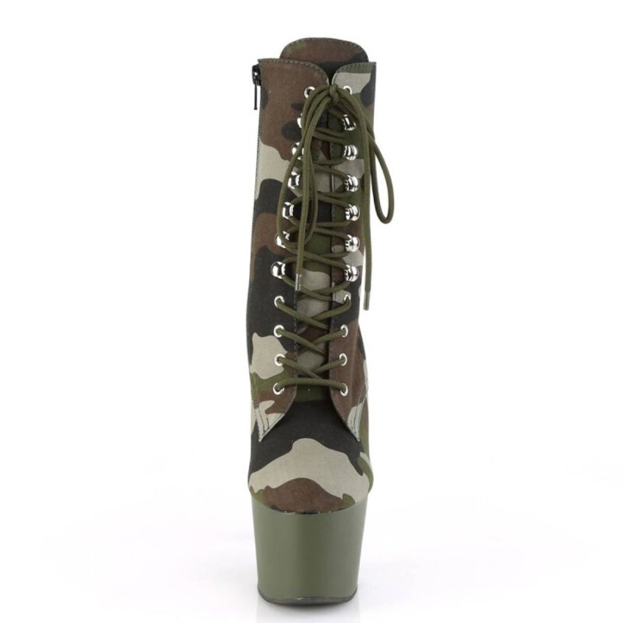 High Heels Pleaser | Pleaser Adore-1020Camo Plateau Stiefeletten Camouflage Grun