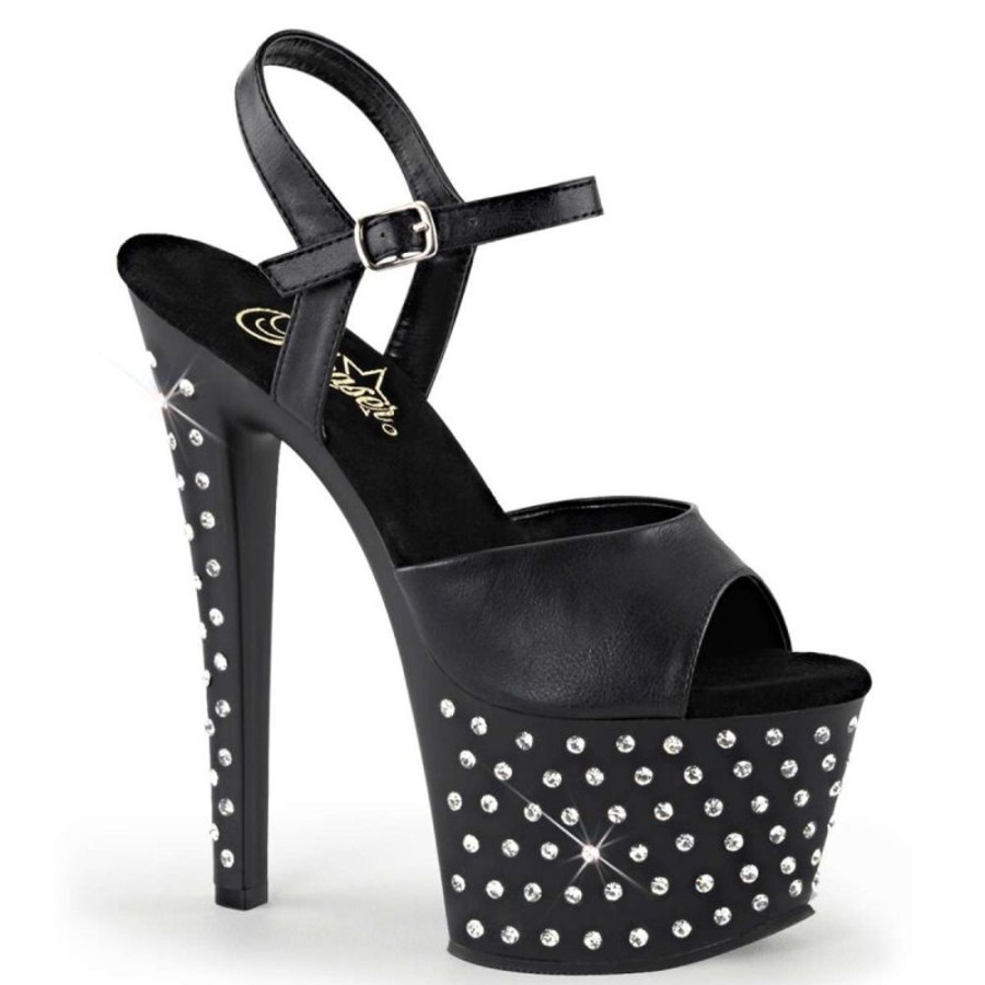 High Heels Pleaser | Pleaser Sandalette Stardust-709 Schwarz