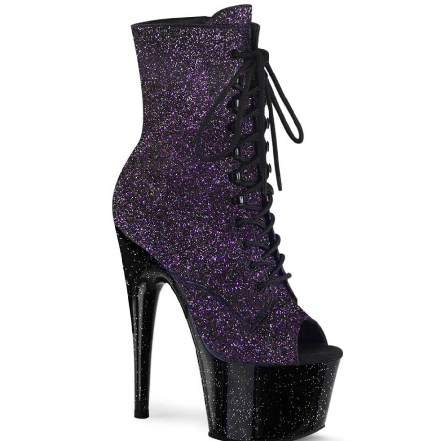 High Heels Pleaser | Pleaser Adore-1021Mg Plateau Stiefeletten Glitter Lila