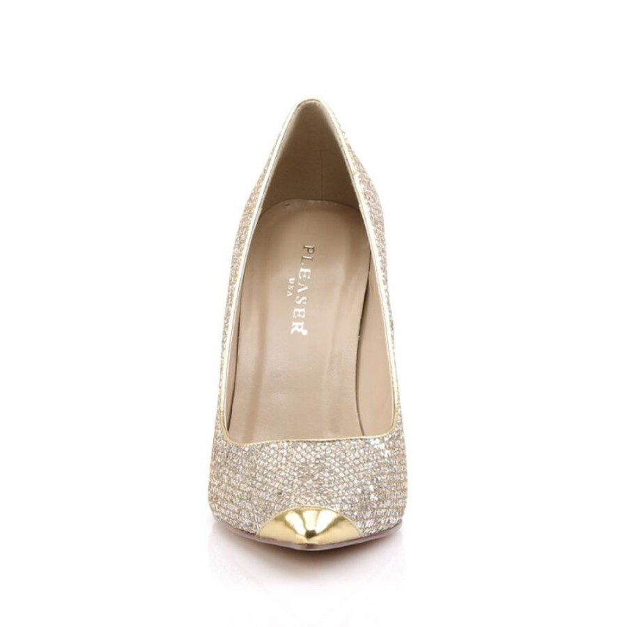 High Heels Pleaser | Pleaser Classique-20 Pumps Glitter Gold