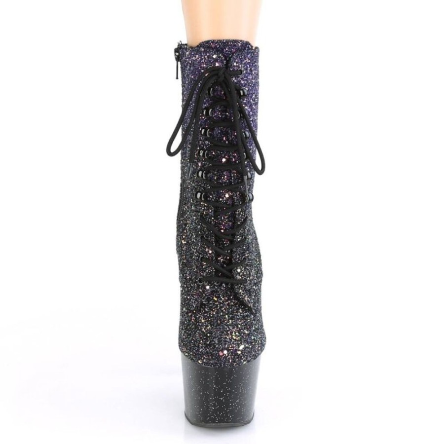 High Heels Pleaser | Pleaser Adore-1020Ombg Plateau Stiefeletten Glitter Bunt Lila