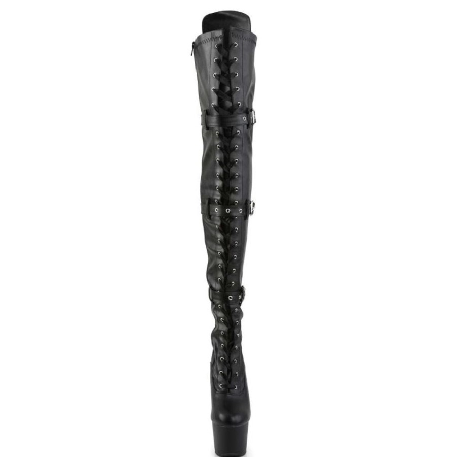 High Heels Pleaser | Pleaser Overknee Stiefel Adore-3028 Schwarz