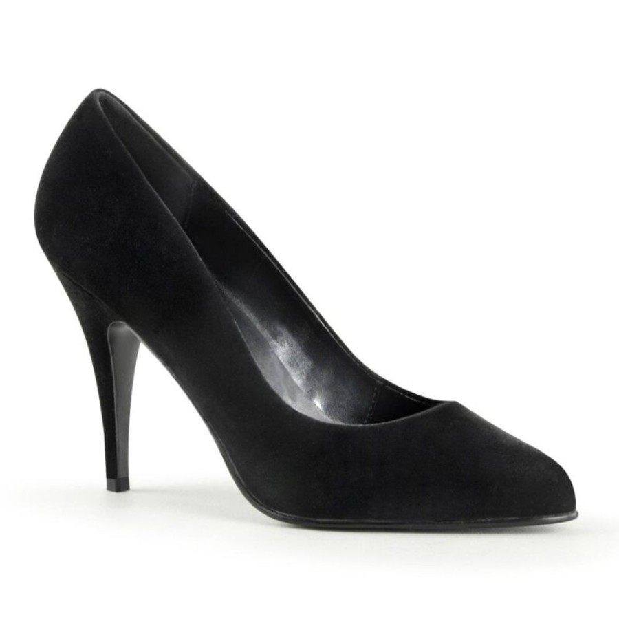 High Heels Pleaser | Pleaser Vanity-420 Pumps Samt Schwarz