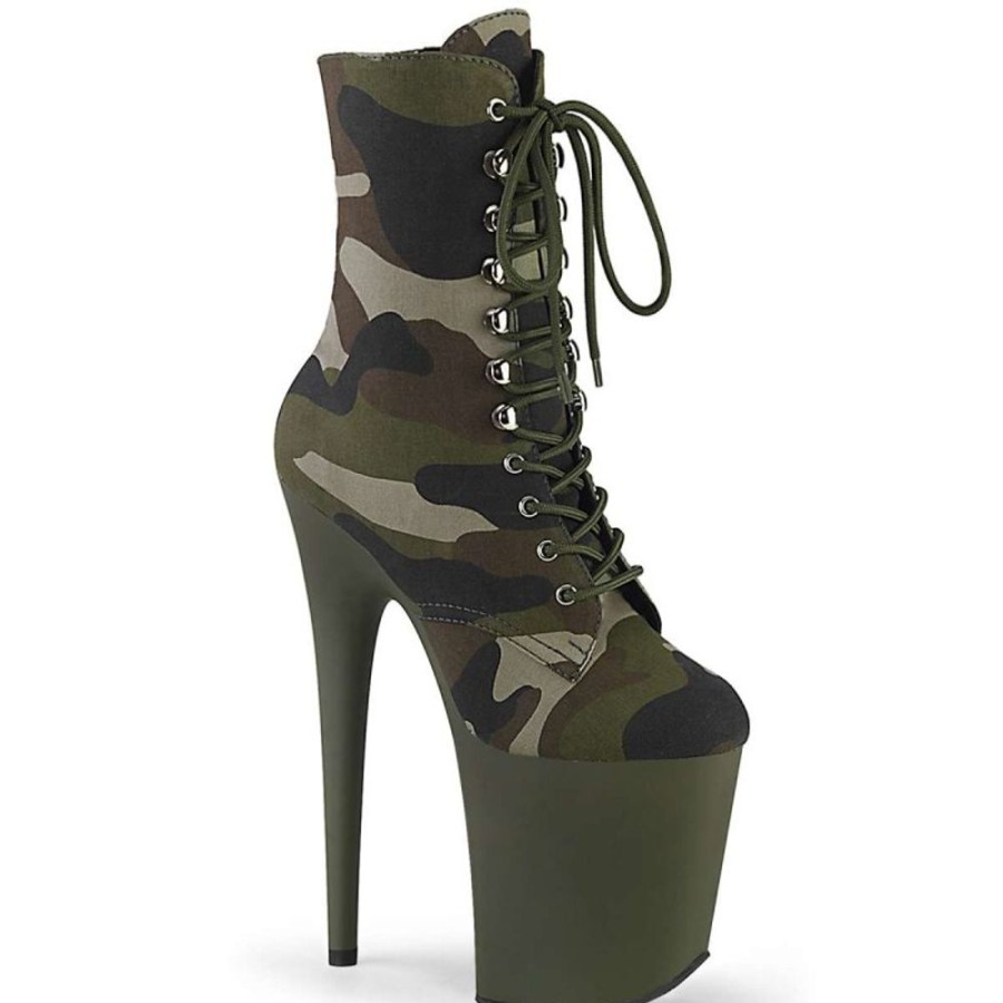 High Heels Pleaser | Pleaser Stiefelette Flamingo-1020Camo Camouflage