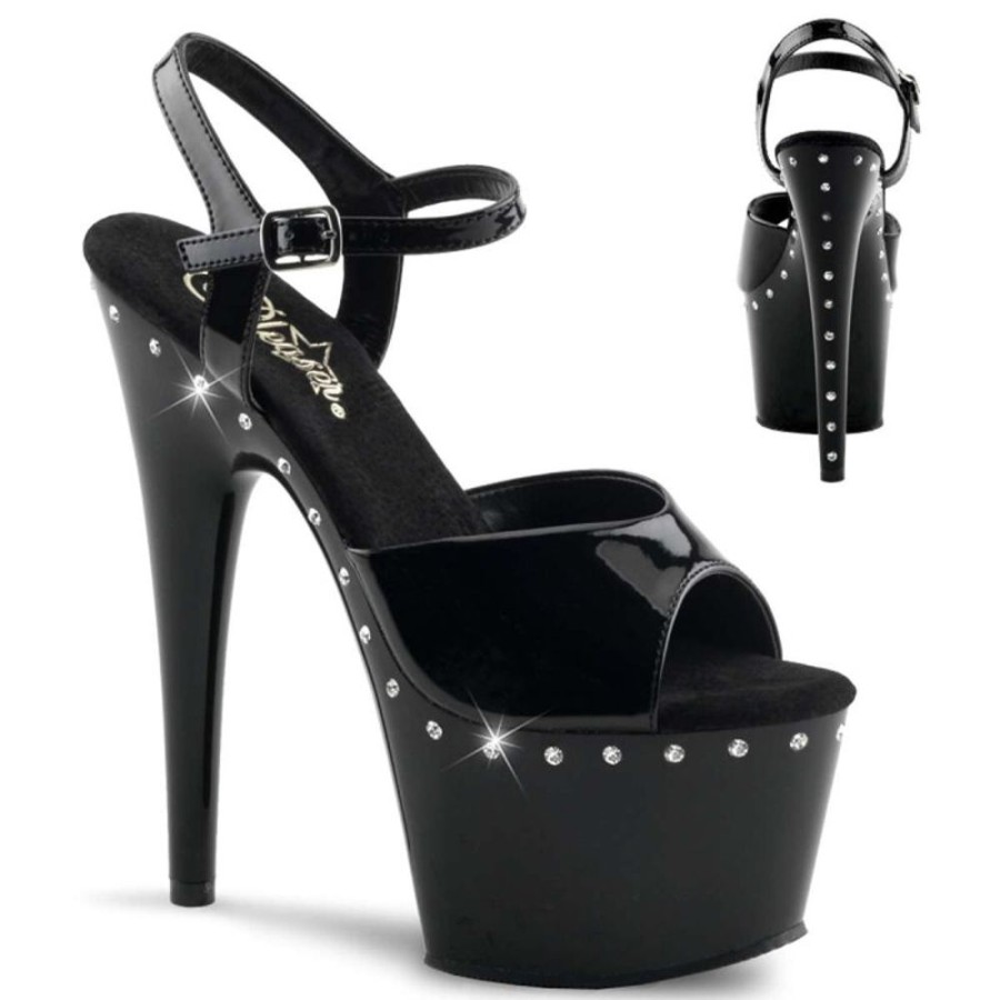 High Heels Pleaser | Pleaser Sandalette Adore-709Ls Schwarz