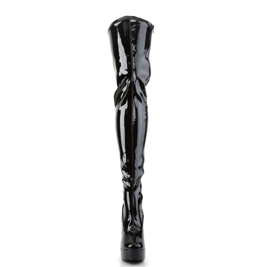 High Heels Pleaser | Pleaser Overknee Stiefel Electra-3000Z Schwarz