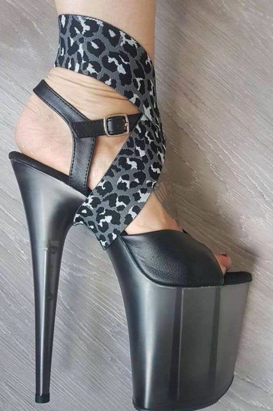 Pole Dance Kleidung Heel Heldin | Heel Heldin Ankle Keeper Grey Leopard