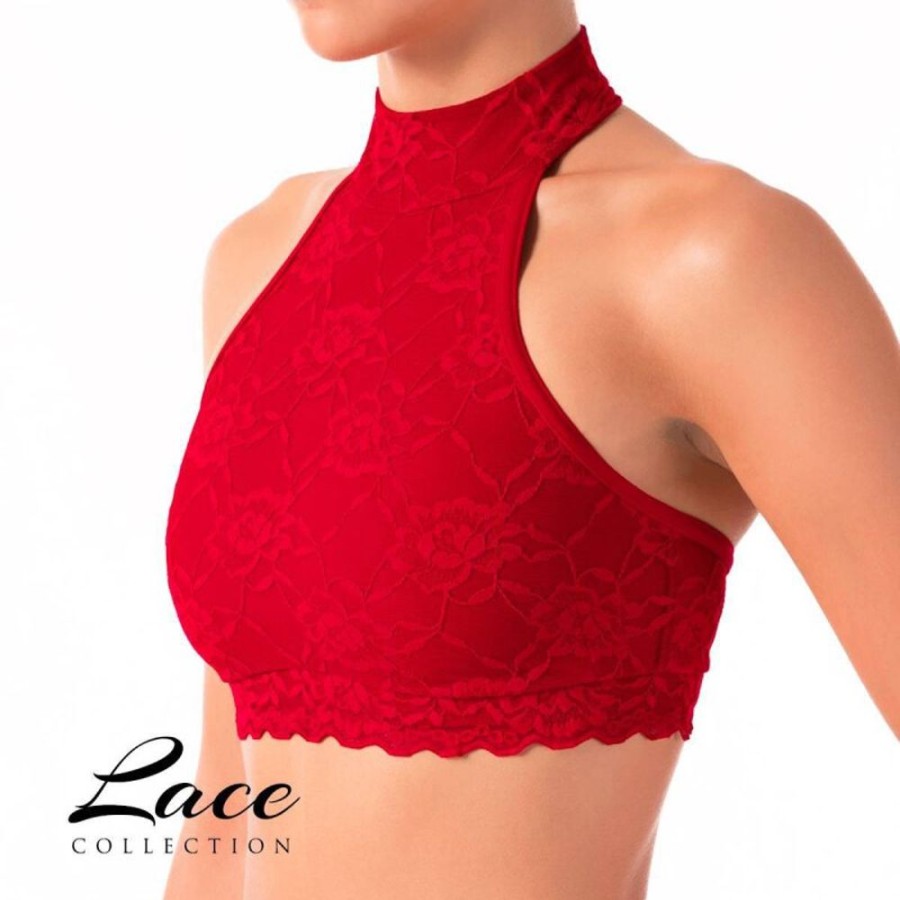 Pole Dance Kleidung Dragonfly | Dragonfly Top Lisette Lace Red