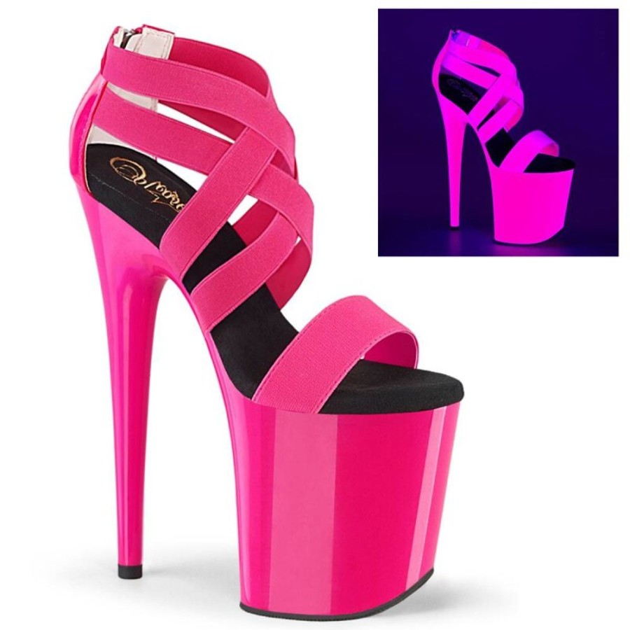 High Heels Pleaser | Pleaser Flamingo-869Uv Plateau Sandaletten Neon Pink