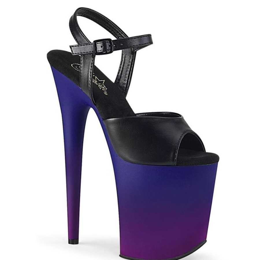 High Heels Pleaser | Pleaser Sandalette Flamingo-809Bp Schwarz Blau-Lila