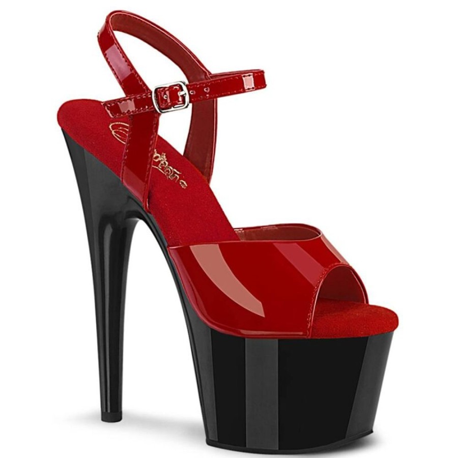 High Heels Pleaser | Pleaser Adore-709 Plateau Sandaletten Lack Rot