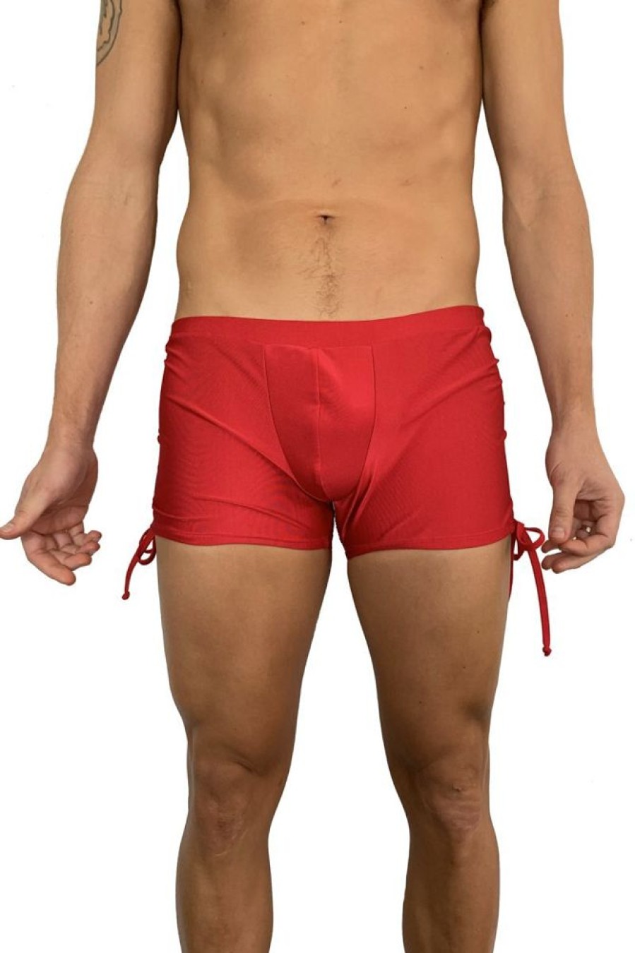 Pole Dance Kleidung Juicee Peach | Juicee Peach Men Shorts Tie Side Red