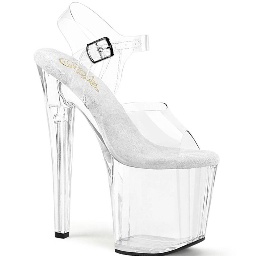 High Heels Pleaser | Pleaser Enchant-708 Plateau Sandaletten Transparent