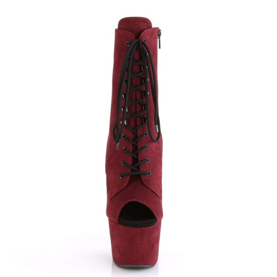 High Heels Pleaser | Pleaser Stiefelette Adore-1021Fs Burgundrot