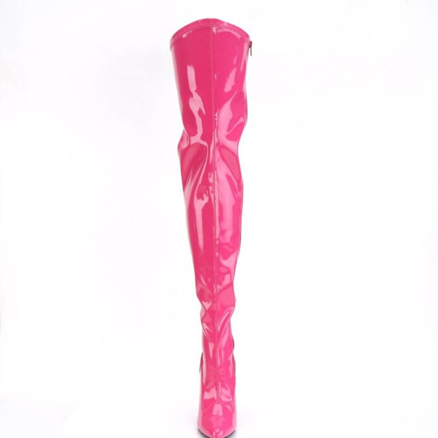 High Heels Pleaser | Pleaser Seduce-3000 Overknee Stiefel Lack Pink