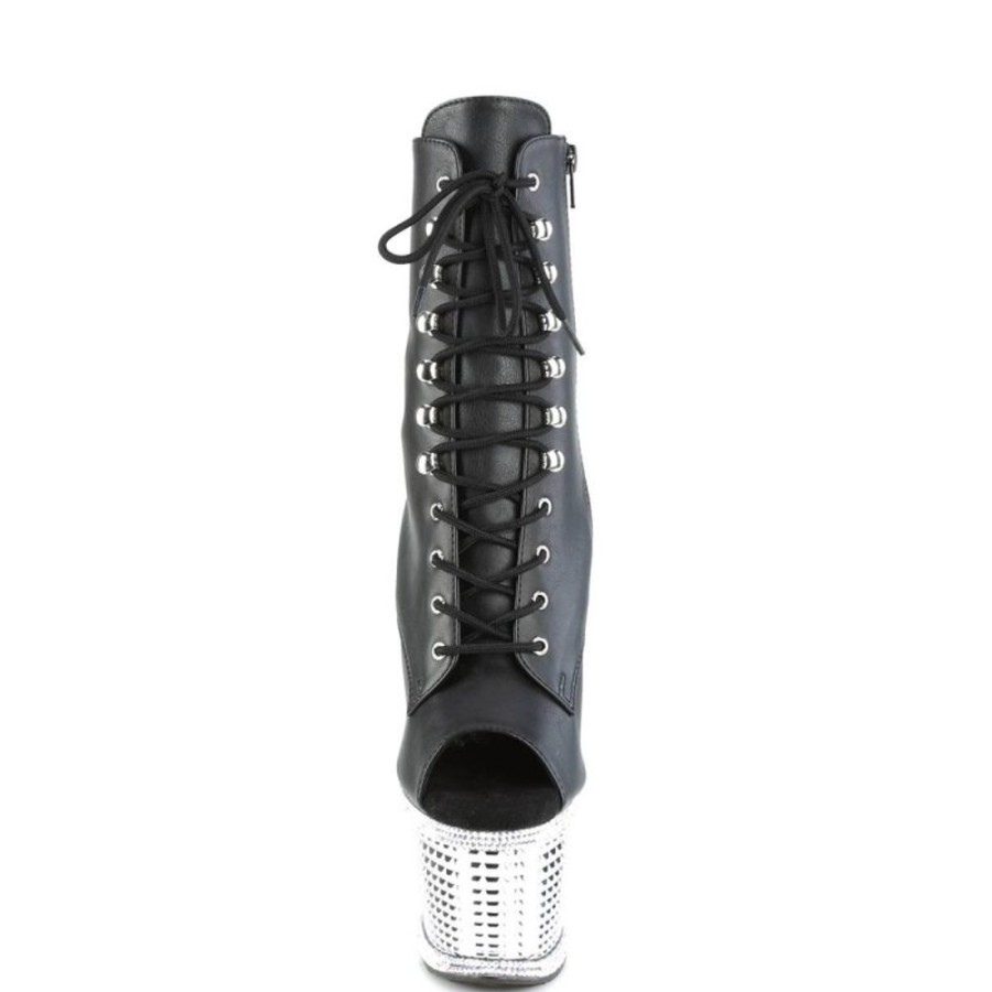 High Heels Pleaser | Pleaser Spectator-1021Rs Plateau Stiefeletten Lack Schwarz